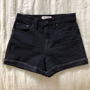 Madewell Black High Rise Denim Shorts